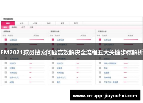 FM2021球员搜索问题高效解决全流程五大关键步骤解析
